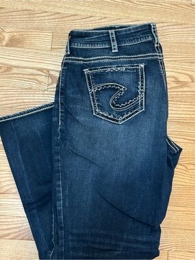 Silver Jeans Co. Suki Straight Plus Size Jeans 18W L32 Dark Indigo